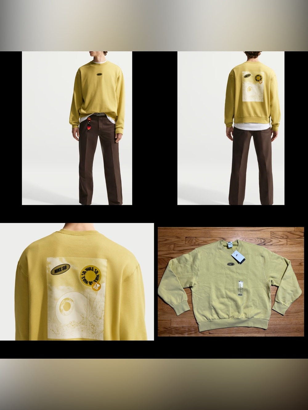 Nike SBFleece Skate Crew mustard, Yellow Men’s Size Medium New!!